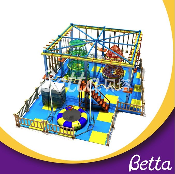 Bettaplay Equipo de recorrido de cuerdas de trampol&iacute;n para ni&ntilde;os peque&ntilde;os en parque p&uacute;blico de varios colores.jpg
