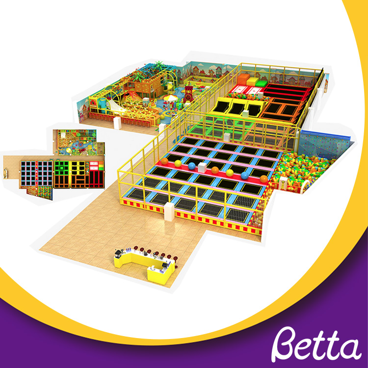 Bettaplay Indoor playgound with foam pit commercial trampoline park.jpg ملعب Bettaplay الداخلي مع الترامبولين التجاري ذو الحفرة الرغوية park.jpg