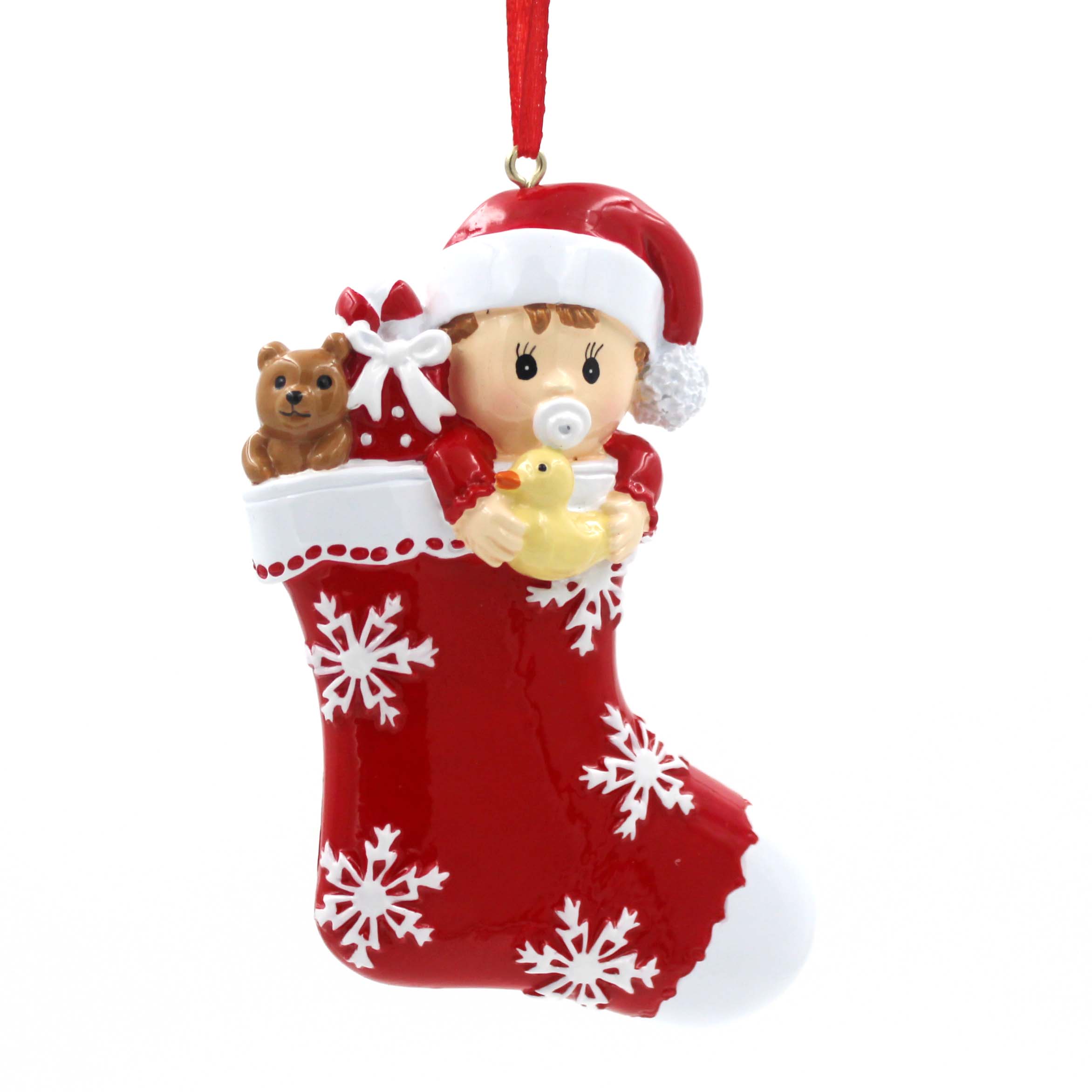 baby with stocking ornament personalized christmas tree ornament