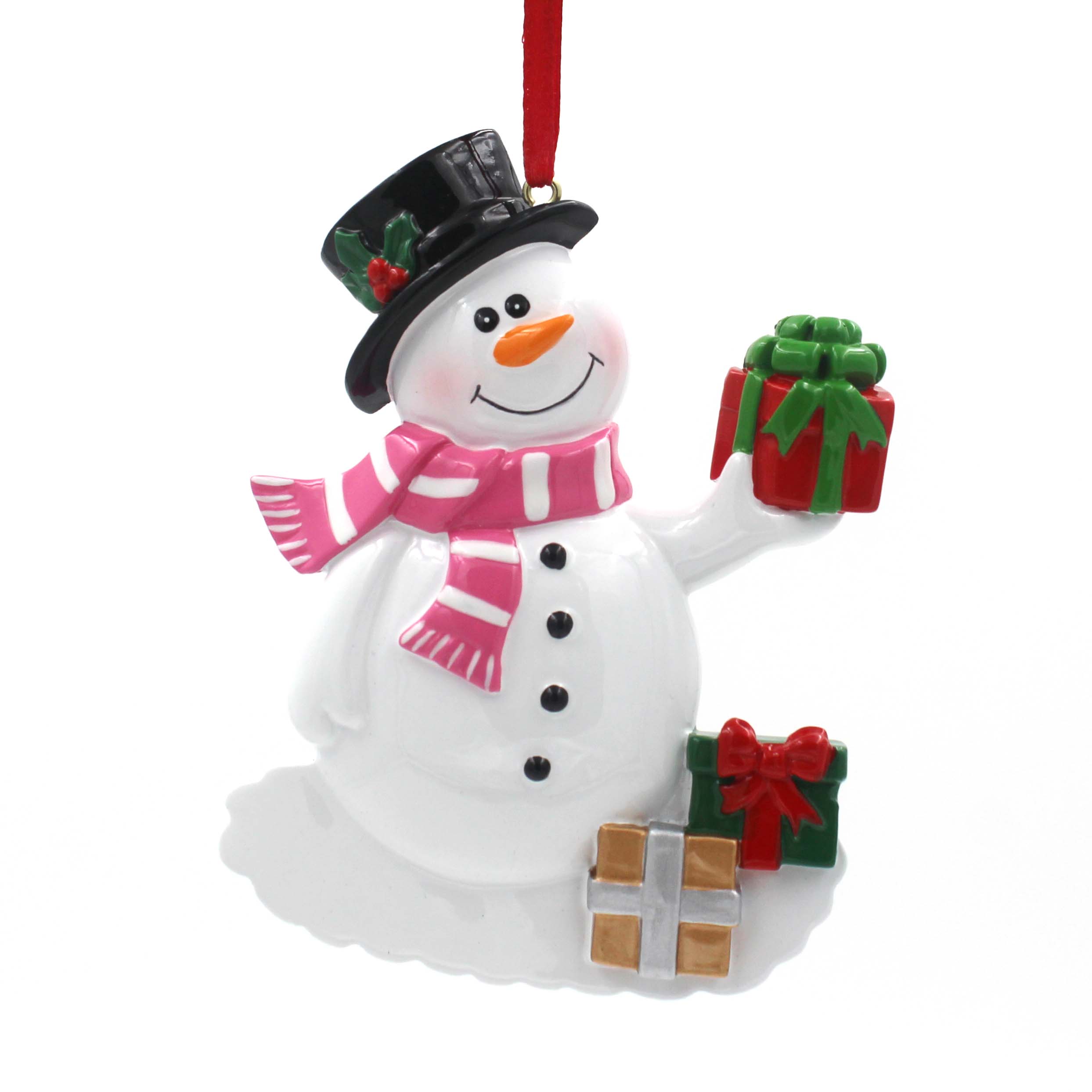 snowman with gifts ornament personalized christmas tree ornament