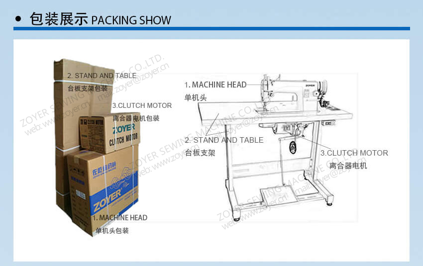 04 zoyer double needle lockstitch sewing machine packing  佐屹双针平缝机包装  875
