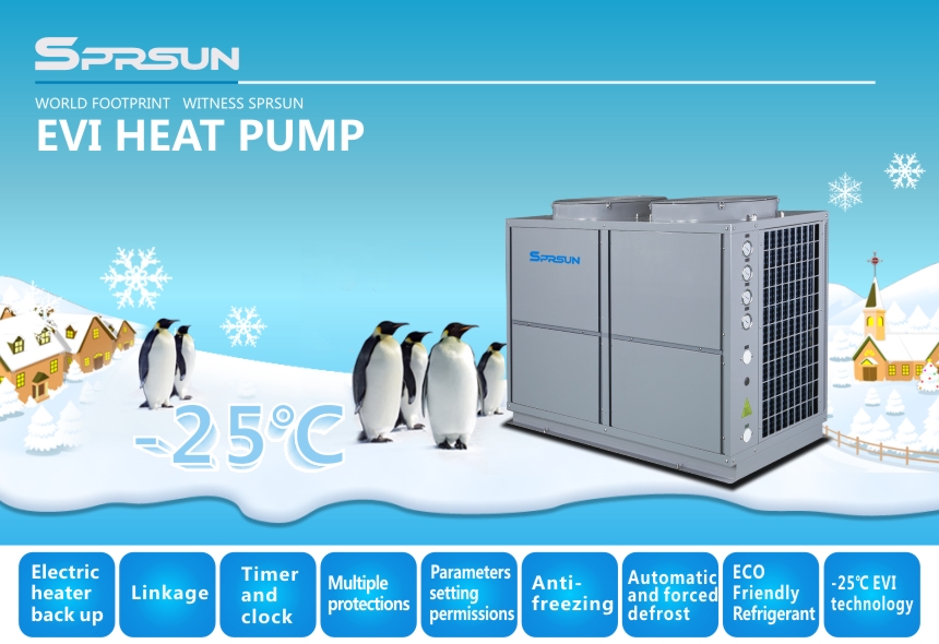 EVI Air Source Heat Pump for Cold Weather Soğuk Havalar için EVI Hava Kaynaklı Isı Pompası