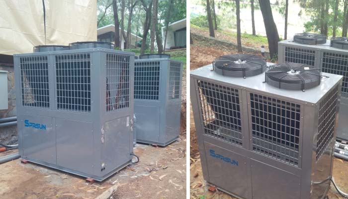 SPRSUN Air Source Heat Pump Project in Vietnam Projeto de bomba de calor de fonte de ar SPRSUN no Vietnã