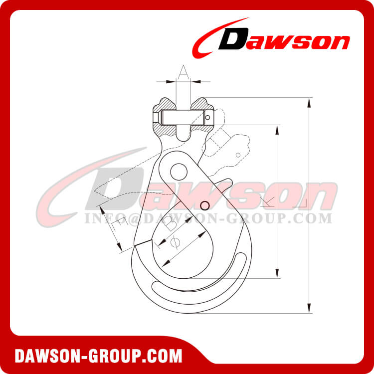 DS248 G80 Italy Type Clevis Self-locking Hook for Crane Lifting Chain Slings - Dawson Group Ltd. - China Manufacturer, Supplier