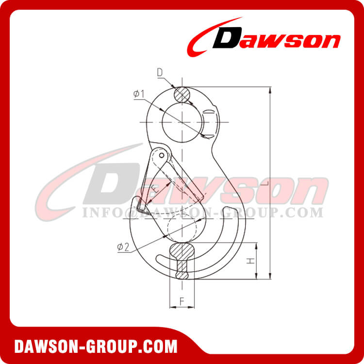 DS302 G80 Eye Sling Hook with Latch for Wire Rope Slings - Dawson Group Ltd. - China Manufacturer, Factory