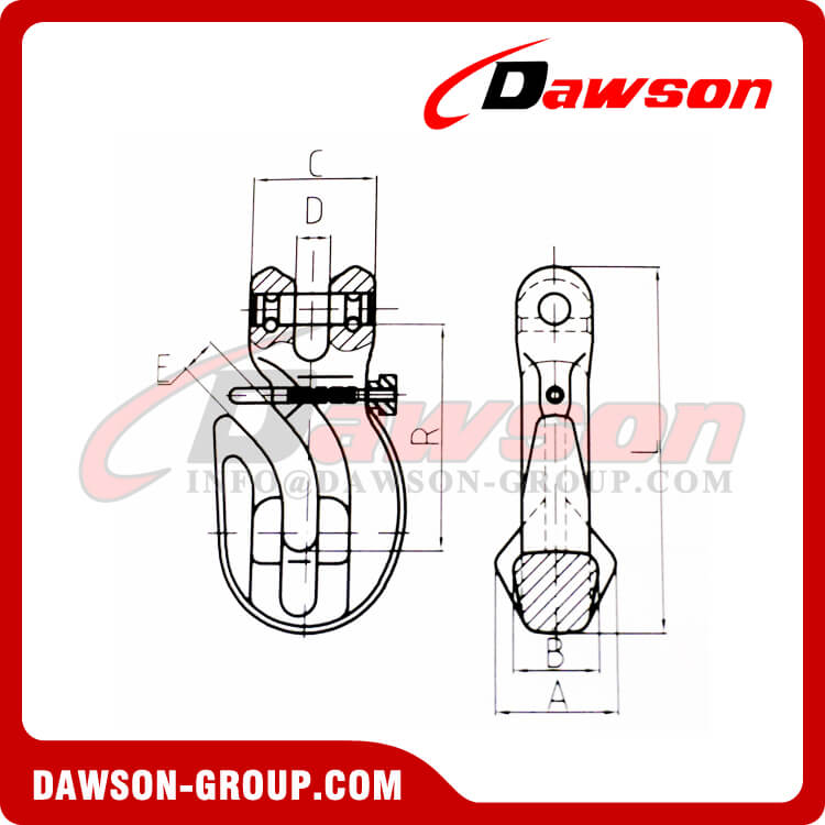 DS1024 G100 Special Clevis Grab Hook with Safety Pin - Dawson Group Ltd. - China Manufacturer