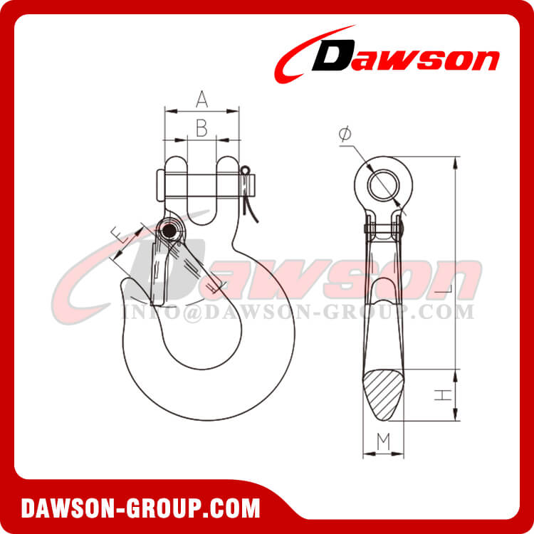 DS673 G80 Forged Super Alloy Steel Clevis Hook - Dawson Group Ltd. - China Manufacturer, Supplier
