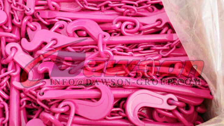 Grade 80 13mm Alloy Lashing Ship Lashing Chain Set Painted Hot Pink - Dawson Group Ltd. - China Manufacturer