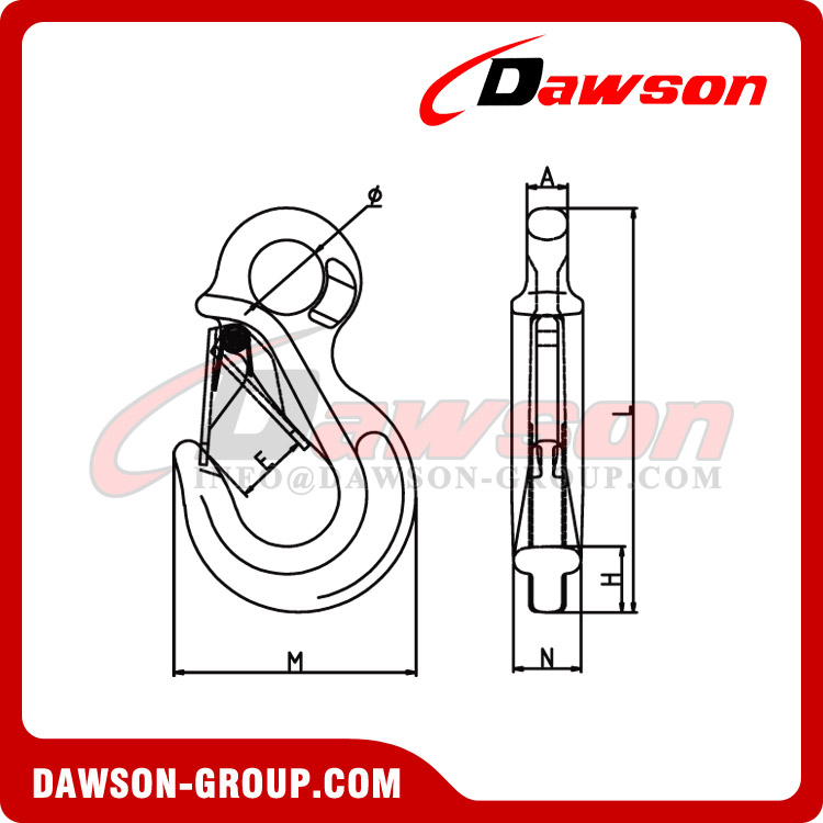 DS847 G80 Eye Sling Hook with Latch - Dawson Group Ltd. - China Manufacturer, Supplier