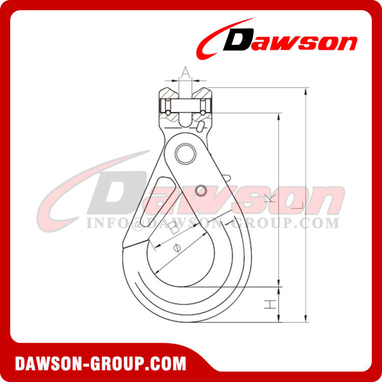 DS335 G80 Clevis Self-locking Hook for G80 Lifting Chains - Dawson Group Ltd. - China Manufacturer, Supplier
