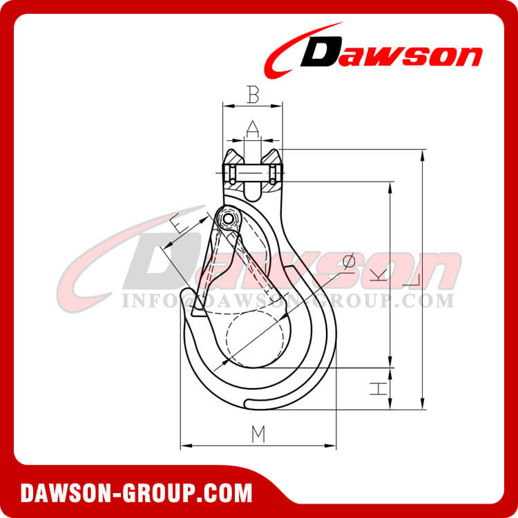 DS1025 G100 Clevis Sling Hook with Cast Latch - China Manufacturer Supplier