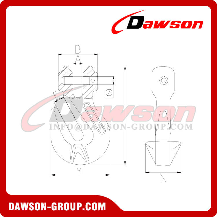 DS064 G80 Clevis Shortening Grab Hook with Wings for Adjust Chain Length - Dawson Group Ltd. - China Manufacturer, Factory