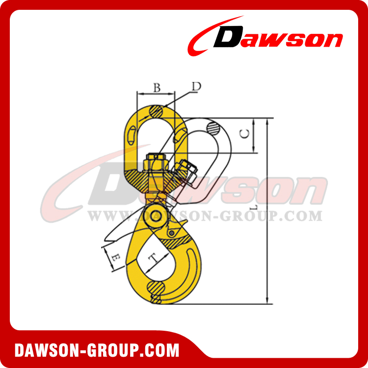 DS083 G80 EUROPEAN SWIVEL SELFLOCK HOOK DAWSON-GROUP-LTD.-CHINA FACTORY