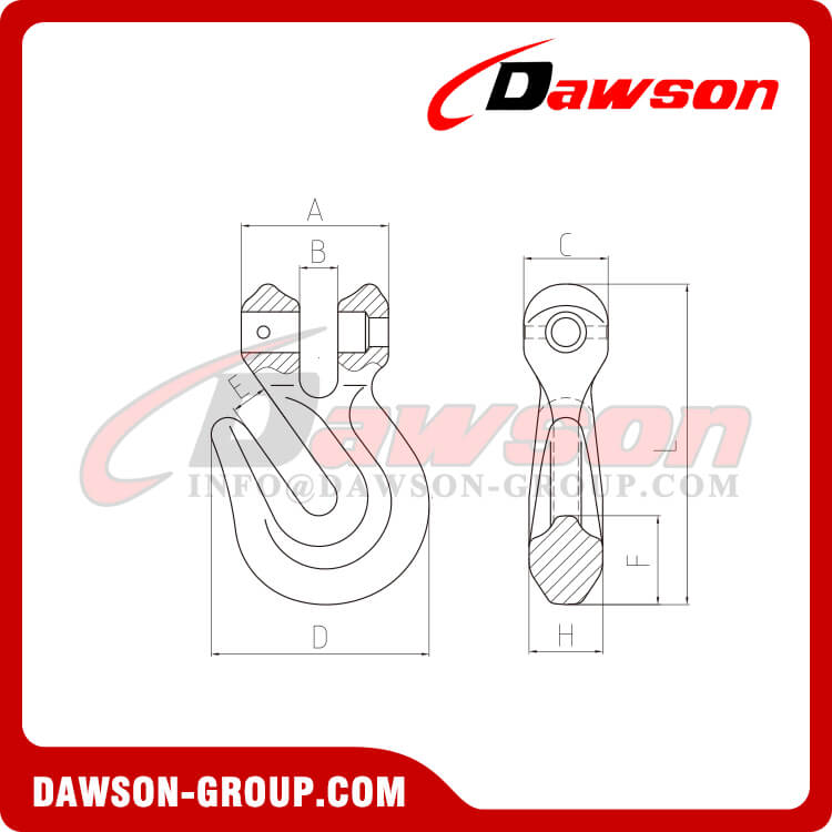 DS686 G80 Clevis Grab Hook for Lifting Chain Slings - Dawson Group Ltd. - China Manufacturer, Supplier