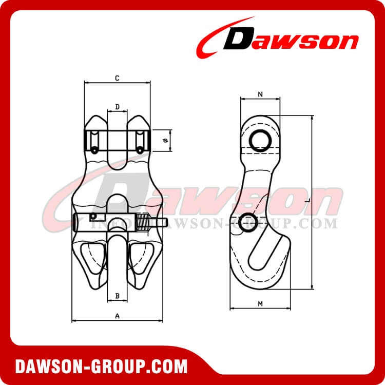 DS1057 G100 Clevis Chain Clutch with Safety Pin for Adjust Chain Length - Dawson Group Ltd. - China Manufacturer