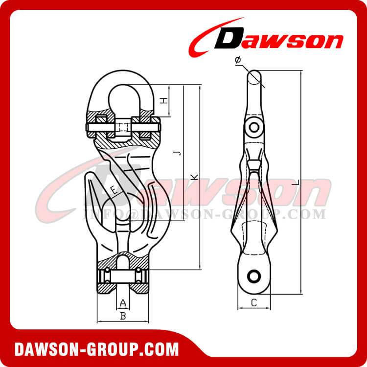 DS1080 GRADE 100 CONNECTING LINK WITH CLEVIS SHORTENING GRAB HOOK ATTACHMENT FOR CHAIN SLINGS - DAWSON GROUP LTD. - CHINA SUPPLIER, FACTORY