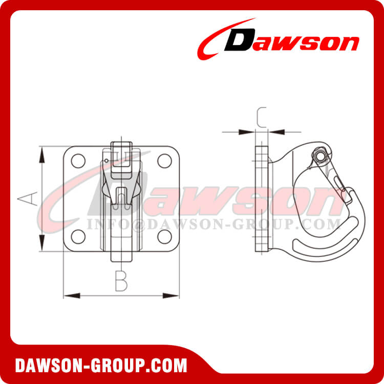 DS884 Weld-on Hook with Base - Dawson Group Ltd. - China Manufacturer, Supplier