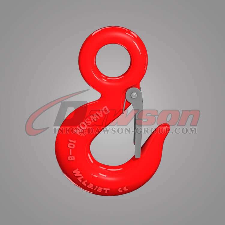 Grade 80 Eye Sling Hook with Latch, G80 Alloy Steel Eye Sling Hook for Crane Lifting Chain Slings - Dawson Group Ltd. - China Factory