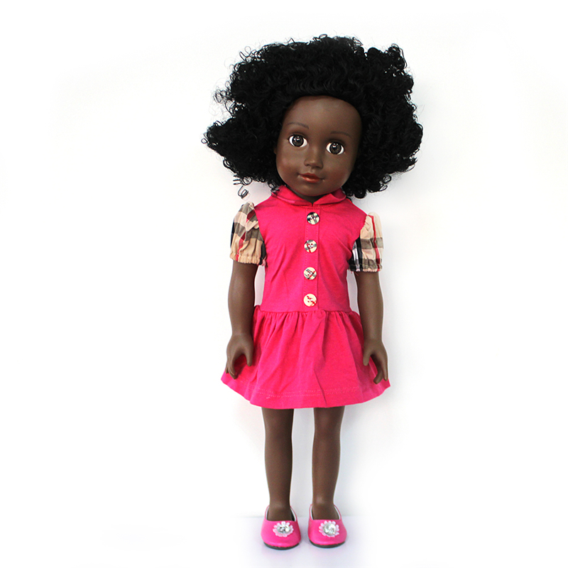 full vinyl black girl doll includes red doll dress and shoes