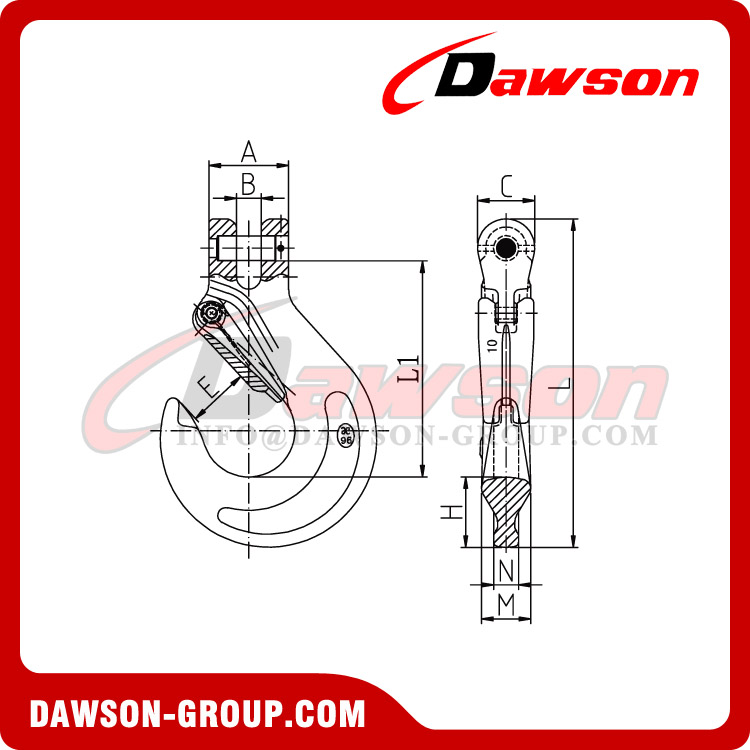 DS764 G80 Clevis Sling Hook with Latch - Dawson Group Ltd. - China Manufacturer, Factory, Supplier