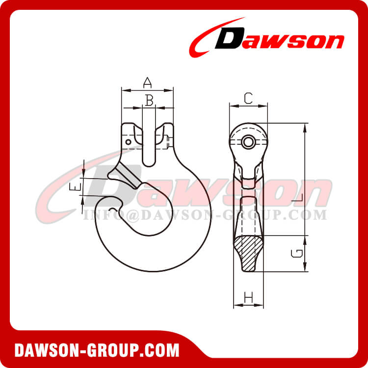 DS230 G80 HFS Clevis C Hook LC 45-85KN for Logging - Dawson Group Ltd. - China Manufacturer, Supplier