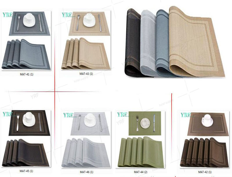 Gray Table Mats PVC Clean Resistant
