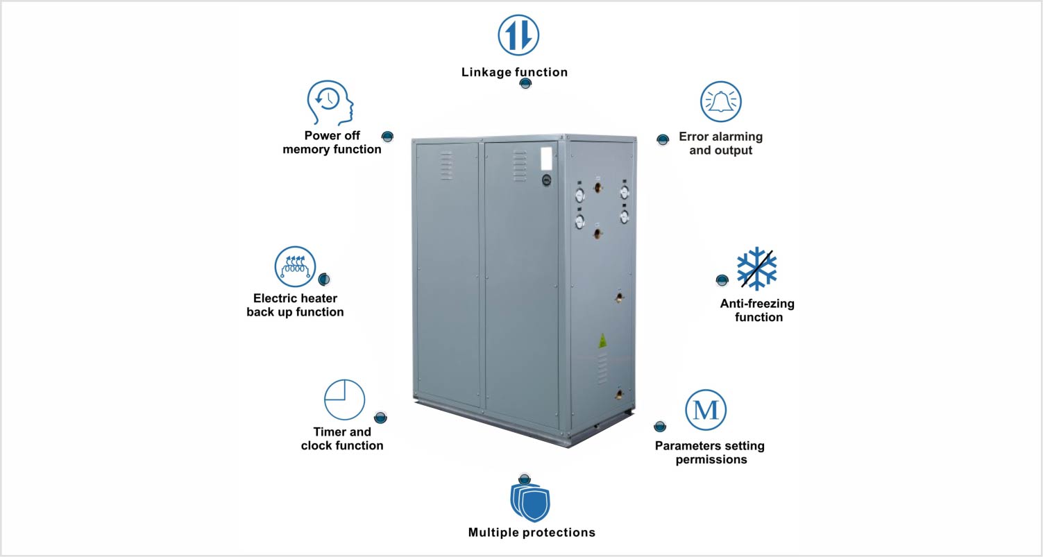 Caracter&iacute;sticas t&eacute;cnicas da bomba de calor &aacute;gua para &aacute;gua de circuito aberto